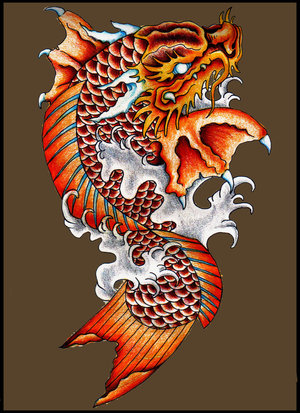 dragon tattoo is to get a powerful faculty power same the koi fish has
