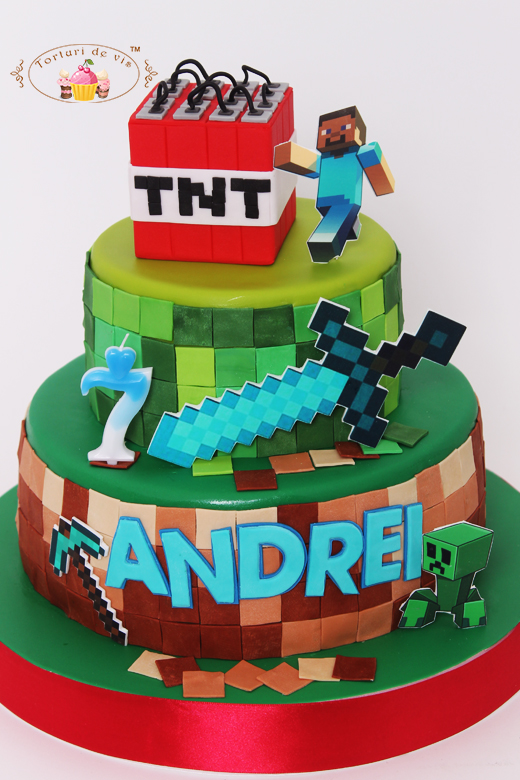 Torturi de vis: Tort Minecraft pentru Andrei