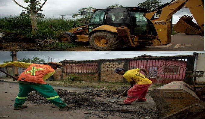 Prefeitura executa limpeza em ruas de vários bairros da cidade