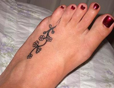 tattoo design on your foot shaded henna 