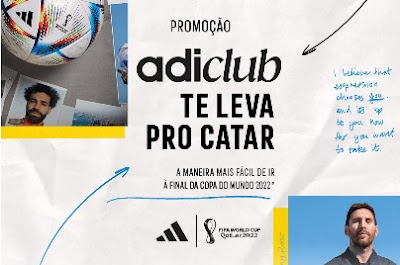 Promoção adiclub Adidas Te Leva Pro Catar