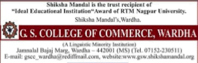 G.S. College of Commerce, Wardha Recruitment 2015