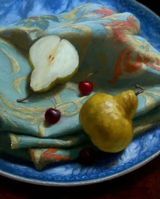 Tapestry Pears painting Andrew Lattimore