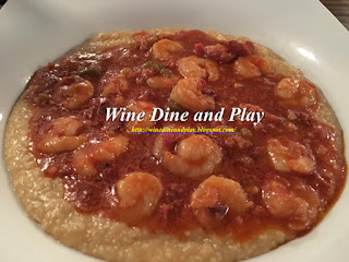 Cheese grits, shrimp in an etouffee sauce at The Oyster Bar in St. Petersburg, Florida