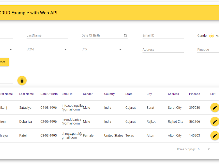 Angular 12 CRUD Example with Web API