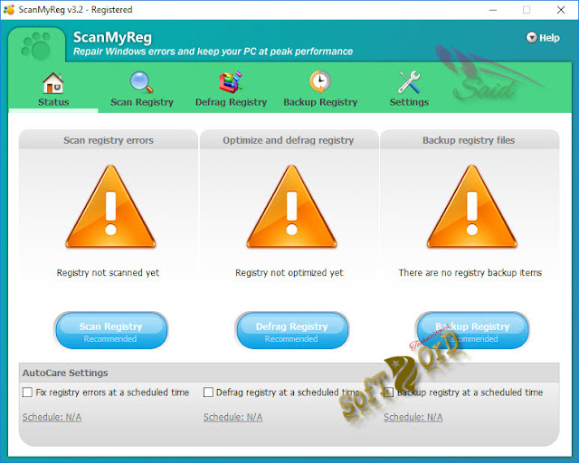 تحميل برنامج إصلاح أخطاء ملفات الريجسترى ScanMyReg 3.21