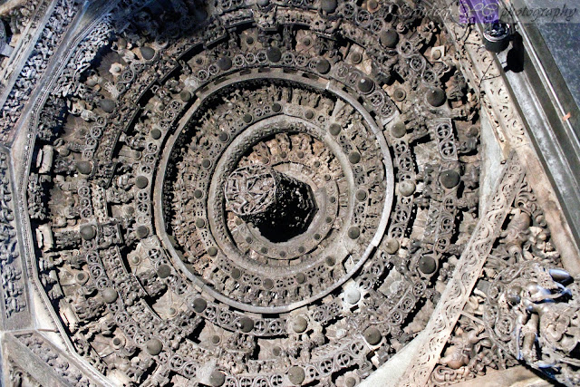 The amazingly beautiful central vimana, or the central dome of the Chennakeshava temple, Belur