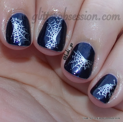 spider web stamping nail art