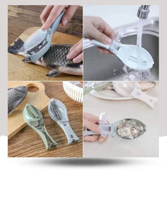 1 Pcs Plastic Grey Fish Scale Remover Scrapper Cleaning Tool