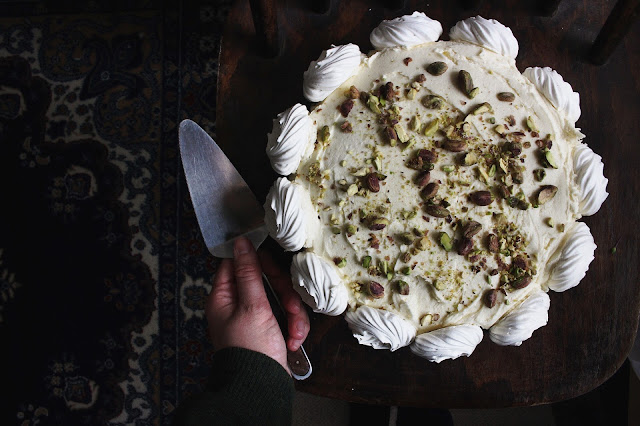 Cardamom, Pistachio & White Chocolate Cake | Celia's Saucer