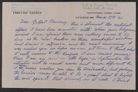 Nansen letter to Gilbert Murray, March 1926