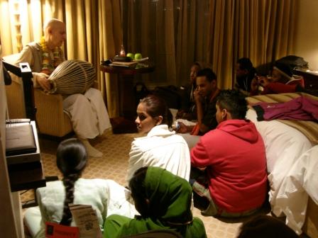 Hotel Room Transformed in Vrindavan by Kirtan