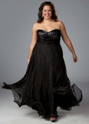 Black Long Plus Size Evening Dreses