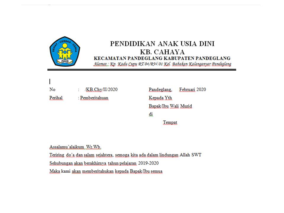 Contoh Surat Pemberitahuan Malaysia