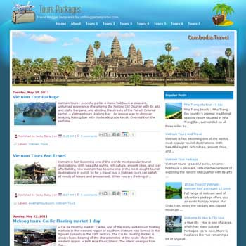 Tours Packages blogger template. template for travel blog