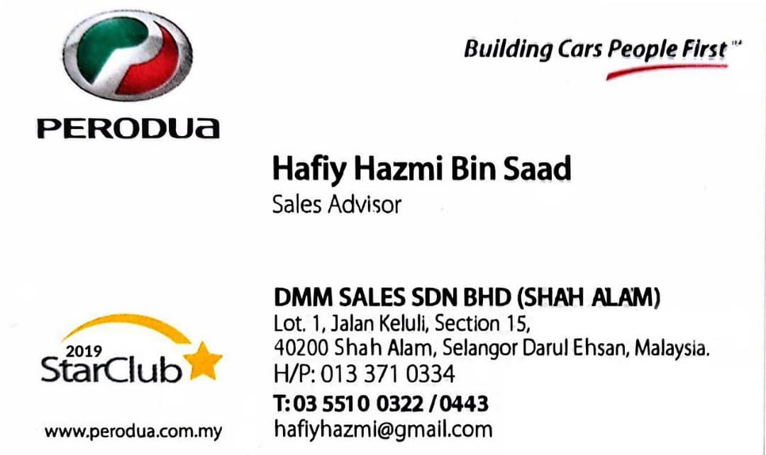 Promosi Perodua Baharu: Perodua Shah Alam