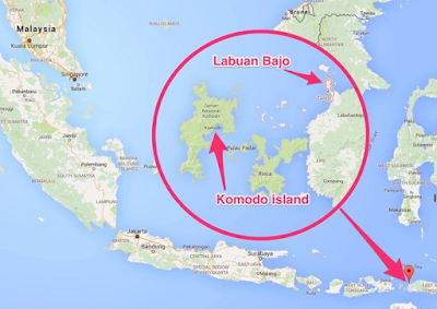 Komodo Island map