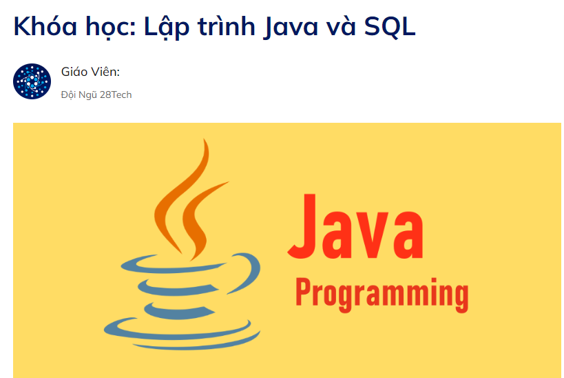 Share Khóa Học Lập trình Java và SQL 28Tech