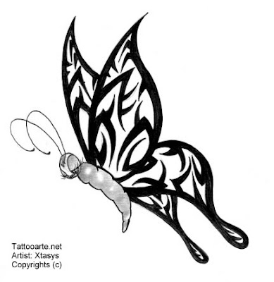 Tribal Butterflies tattoos design