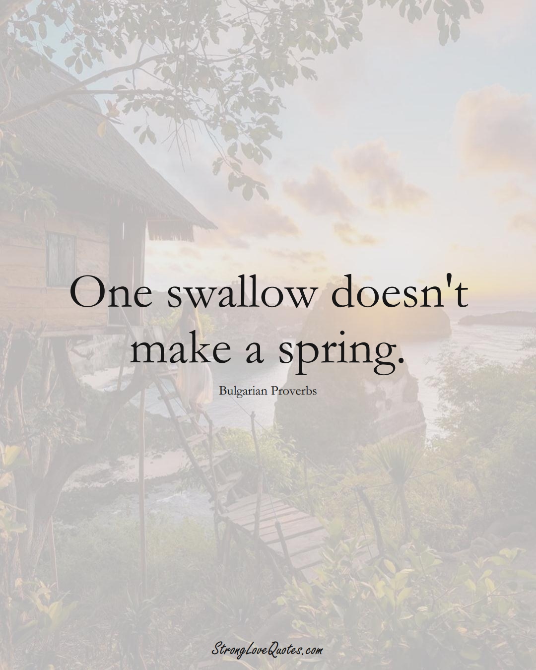 One swallow doesn't make a spring. (Bulgarian Sayings);  #EuropeanSayings