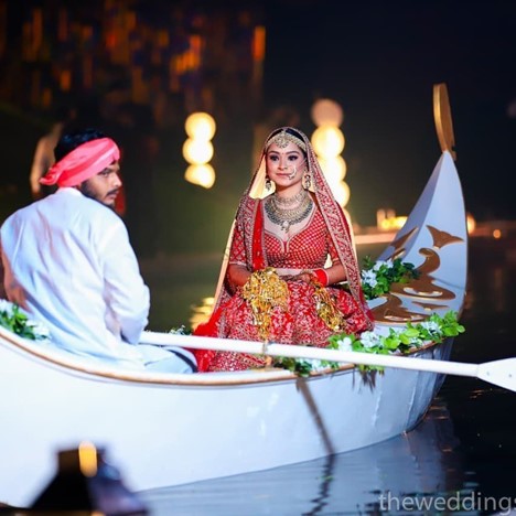 Bridal Entry on a Boat