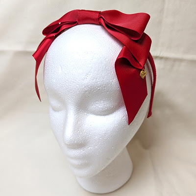 Handmade solid red head bow