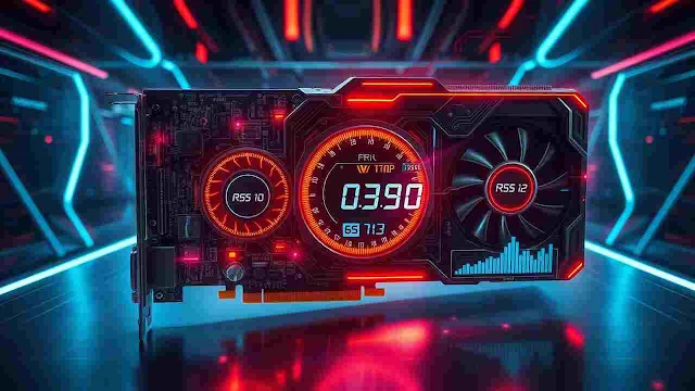 A visually striking digital composition showcasing the inner workings of a graphics processing unit (GPU) with highlighted areas depicting overclocking settings. The image includes intricate circuitry, glowing temperature gauges, and dynamic energy flows, set against a sleek, futuristic background. Elements like cooling fans and performance graphs subtly integrated into the design, emphasizing the theme of enhanced performance and technical prowess in GPU overclocking.
