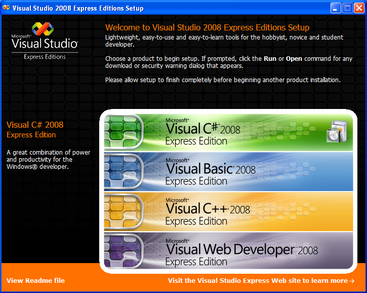 Download Visual Studio 2008 Express Full version ( 32bit & 64bit )