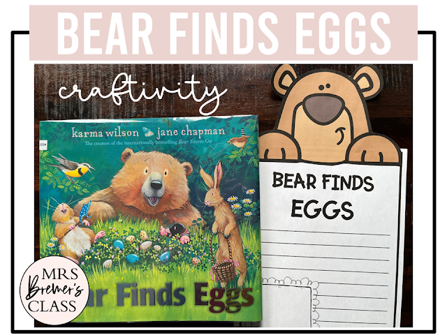 Bear Finds Eggs book activities unit with literacy printables, reading companion activities, lesson ideas, and a craft for Kindergarten and First Grade