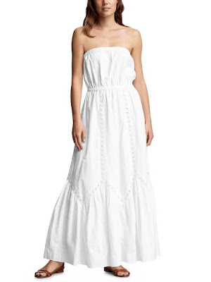 Eyelet-detailed convertible maxi dress