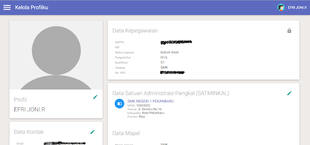 tampilan profilku simpkb