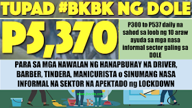 Tulong Panghanapbuhay sa Ating Displaced/Disadvantaged Workers Program #Barangay Ko, Bahay Ko (TUPAD #BKBK) Disinfecting/Sanitation Project that aims to “cushion/mitigate the impacts of the #COVID19 to the livelihoods/business and worker sector