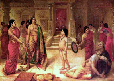 Mohini and Rugmangada (1899) painting Raja Ravi Varma