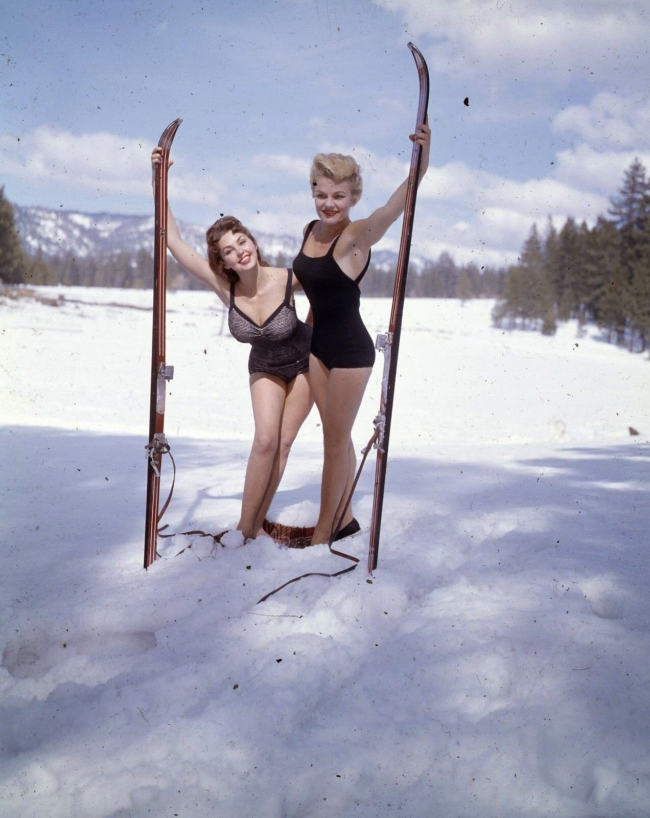 Skiing In Swimsuits