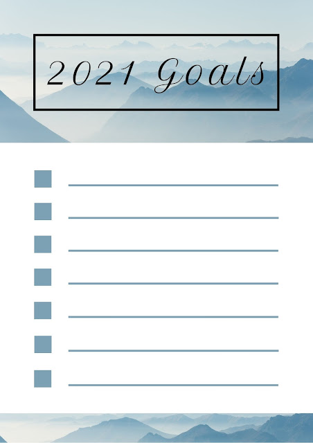 2021 goals list - free printable