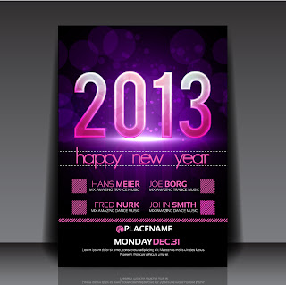 新年用フライヤー テンプレート 2013 New Year flyer templates イラスト素材3