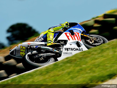 Wallpaper Valentino Rossi Action in Philips Islands Aus 2009