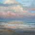 Seascape Painting, Daily Painting, Small Oil Painting, "Pink Clouds" ,
11x14x1.5" Oil