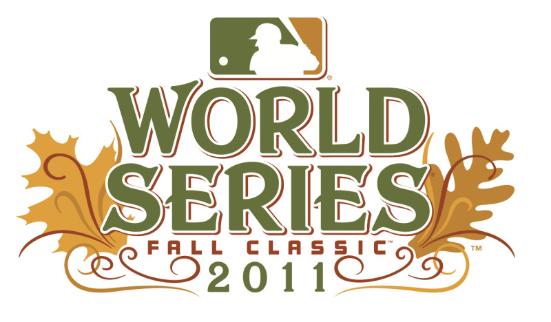 World Series Fall Classic 2011 logo with leaves, ornate yet tasteful design, and subdued forest colors of gold, brown, and green