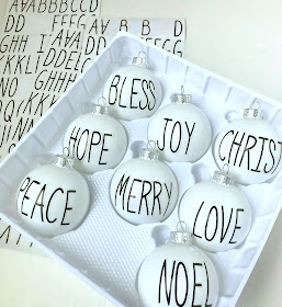 Quick letter ornaments with stickers.