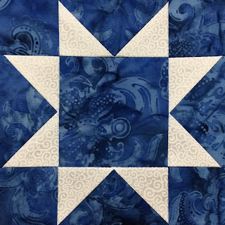 Star of Virginia Quilt Block - Blue & White Sampler
