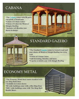 Cabana Standard Gazebo and Economy Metal Barn