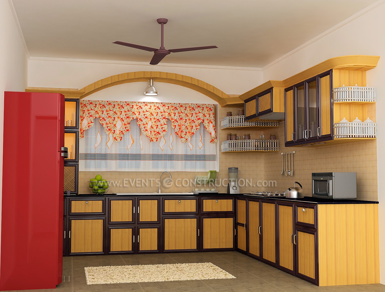 Evens Construction Pvt Ltd Simple kerala kitchen interior 