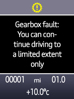 Audi Gearbox fault: You can continue driving to a limited extent only warning message and light