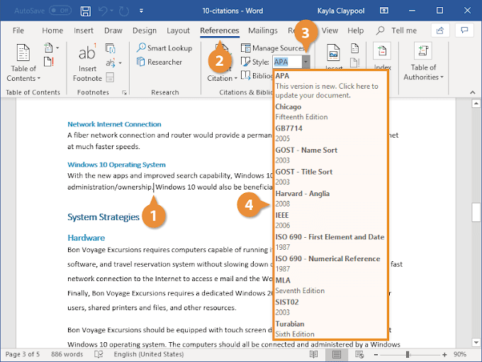 Microsoft Word Reference Button Styles Bibliography  With Shortcut Key