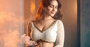 ruhani sharma white outfit busty indian actress