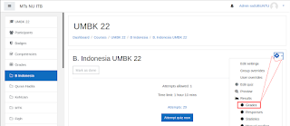 Tampilan Grades pada quiz Moodle