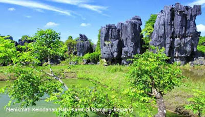 Menikmati Keindahan Taman Hutan Batu Karst Di Ramang-Ramang  