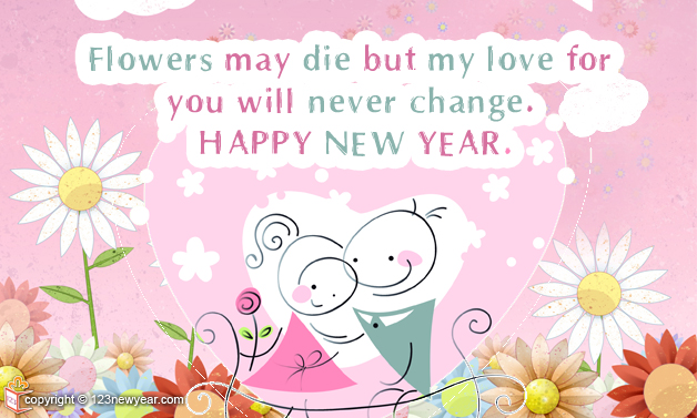 Happy New Year 2015 Floral Wishes Greeting Cards