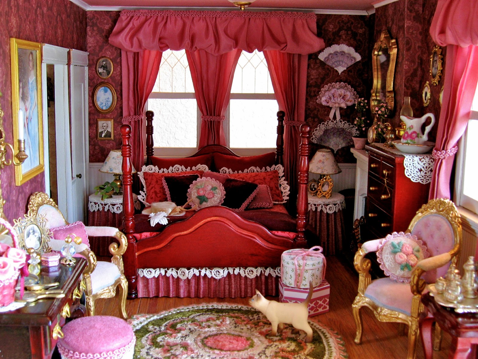 BluKatKraft: Victorian Dollhouse Bedroom and Bathroom, 1:12 Scale ...